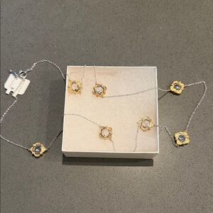 Chic Gold and Silver Floral Necklace